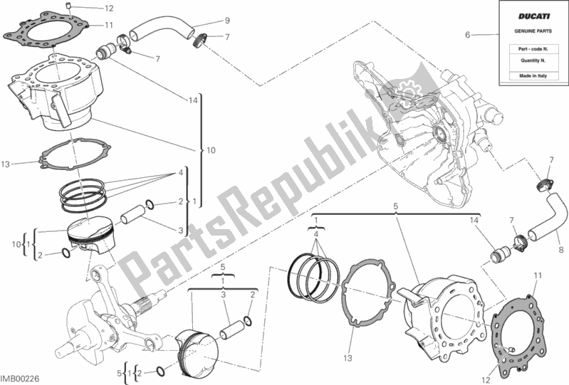 All parts for the Cylinders - Pistons of the Ducati Hypermotard 939 2016